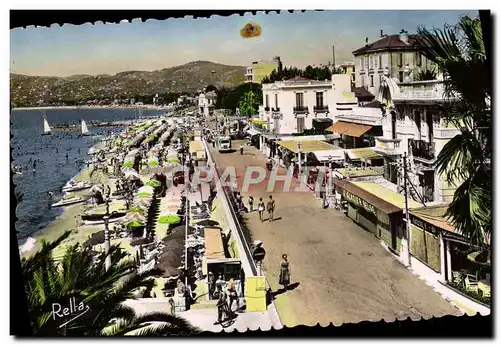 Moderne Karte La Cote D&#39Azur Juan Les Pins La Plage du grand Pin et la promenade du President Roosevelt