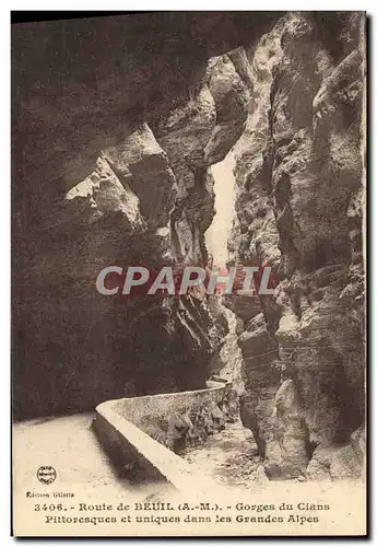 Cartes postales Route de Beuil Gorges du Cians Pittoresques et uniques dans les Grandes Alpes