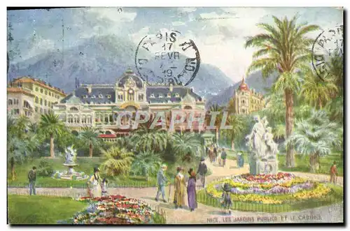 Cartes postales Nice Les Jardins publics et le casino