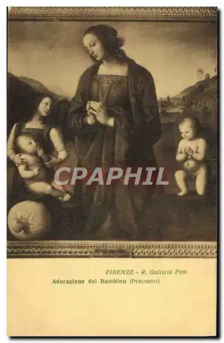 Cartes postales Firenze Adorazione del Bambino Peugino Galleria Pitti