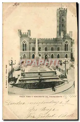 Cartes postales Asti Piazza Roma E Monumento Del Risorgimento