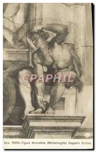 Ansichtskarte AK Roma Figura Decorativa Michelangelo Cappella sistina