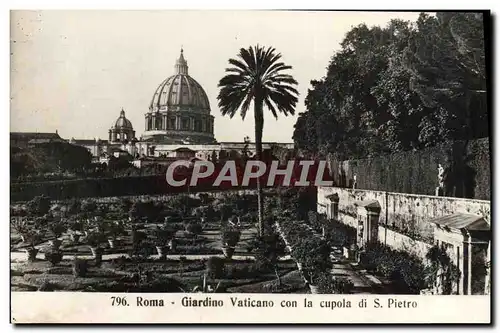 Cartes postales Roma Giardino Vaticano con la Cupola di S Pietro