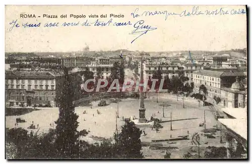 Ansichtskarte AK Roma Piazza del Popolo Vista dal Pincio