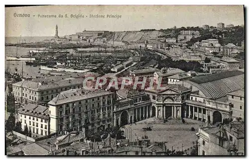 Cartes postales Genova Panorama Da S Brigida Stazone Principe Bateaux