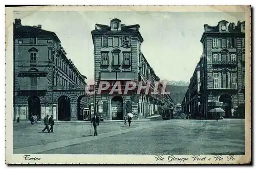 Cartes postales Torino Via Giuseppe Verdi e Via Po