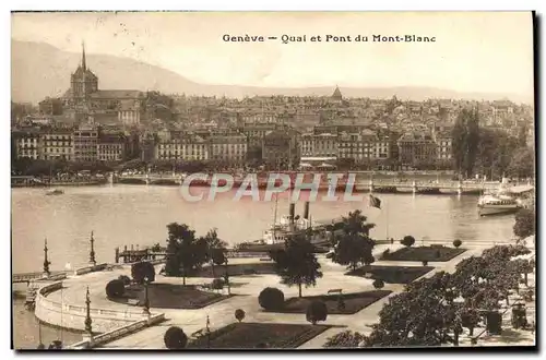 Cartes postales Geneve Quai et Pont du Mont Blanc