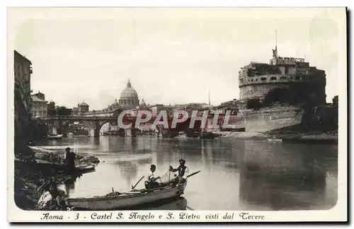 Cartes postales Roma Castel S Angelo e S Pietro visit dal Tevere