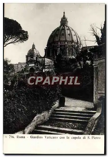 Cartes postales Roma Giradino Vaticano Con la Cupola di S Pietro