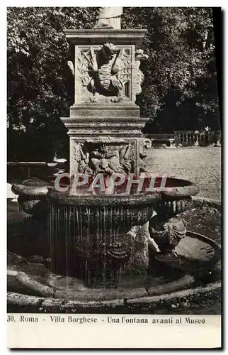 Ansichtskarte AK Roma Villa Borghese Una Fontana Avanti al Museo