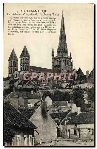 Cartes postales Autun Antique Cathedrale Vue Prise Du Faubourg Talus