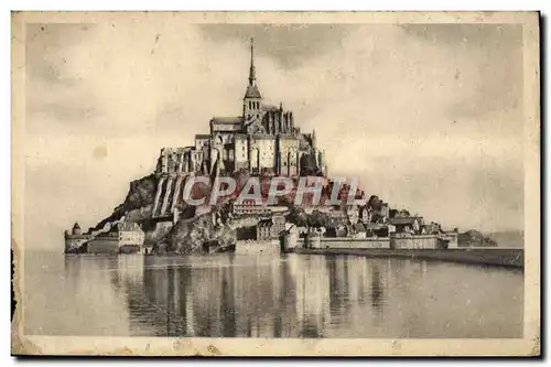 Cartes postales Abbaye Du Mont St Michel Vue Generale Face Sud A Maree Haute