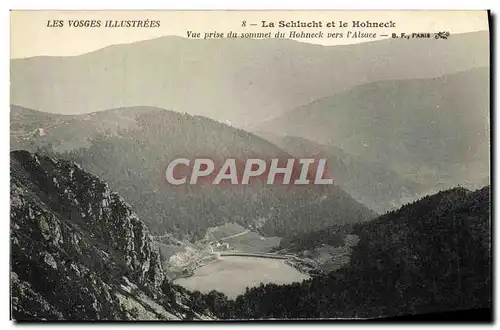 Cartes postales Les Vosges Illustrees La Schlucht Et Le Hohneck Vue Prise Du Sommet Du Hohneck Vers l'alsace