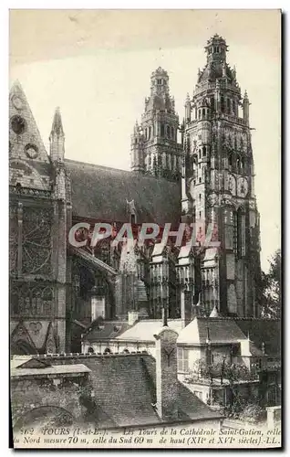 Ansichtskarte AK Tours Les Tours De La Cathedrale Saint Gatien