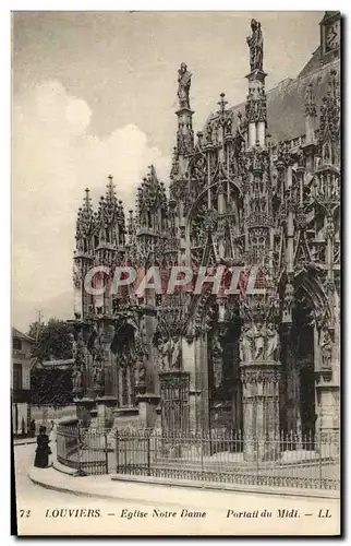 Cartes postales Louviers Eglise otre Dame Portail Du Midi