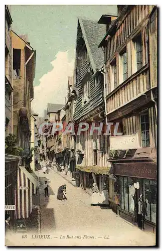 Cartes postales Lisieux La Rue Aux Fevres Coiffeur