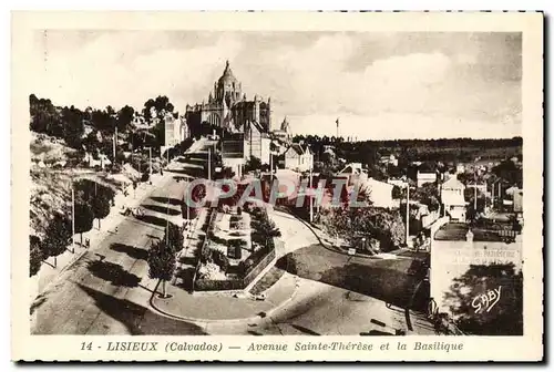 Cartes postales Lisieux Avenue Sainte Therese Et La Basilique