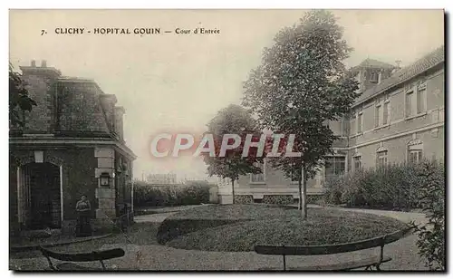 Cartes postales Clichy Hopital Gouin Cour d&#39Entree