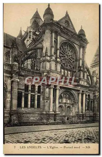 Cartes postales Les Andelys L'Eglise Portail Nord