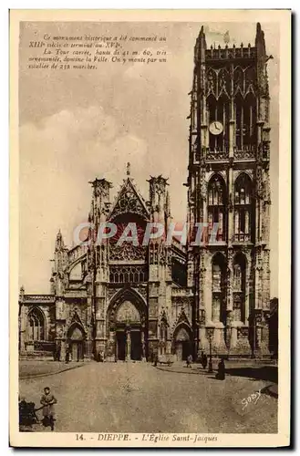 Cartes postales Dieppe L&#39Eglise Saint Jacques