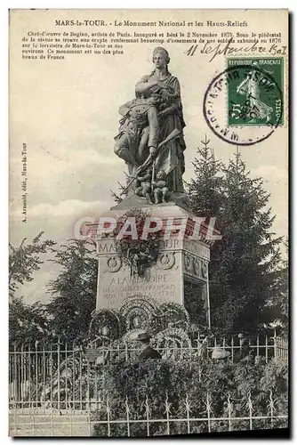 Ansichtskarte AK Mars La Tour Le Monument National et les Hauts-Reliefs