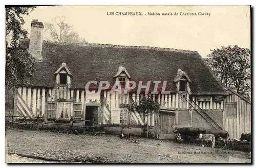 Cartes postales Les Champeaux Maison natale de Charlotte Corday Vaches