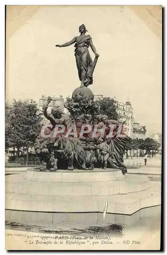 Ansichtskarte AK Paris Place de la Nation Le Triomphe de la Republique Dalou