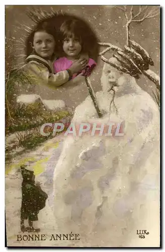 Ansichtskarte AK Fantaisie Enfants Bonhomme de neige