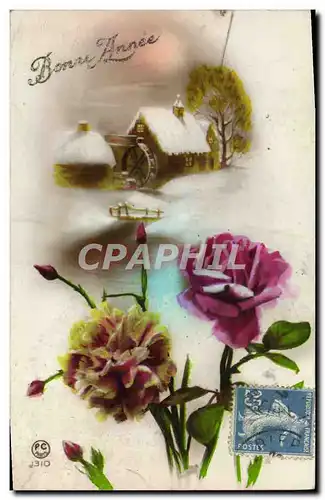 Cartes postales Bonne Annee Fleurs