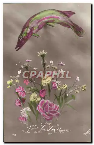 Cartes postales Fantaisie 1er Avril Poisson