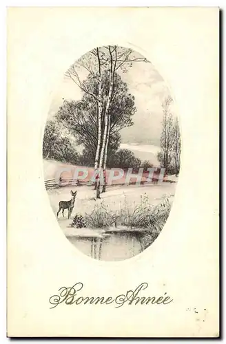 Cartes postales Fantaisie Bonne annee Biche