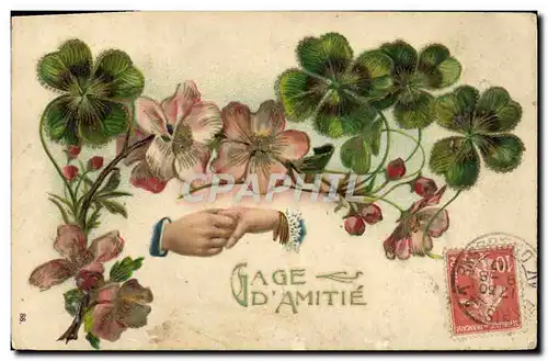 Cartes postales Fantaisie Fleurs Trefles