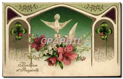 Cartes postales Fantaisie Fleurs Colombes