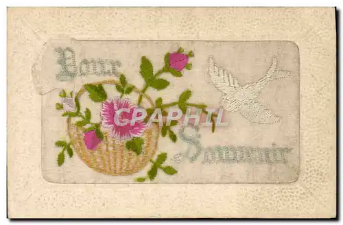 Cartes postales Fantaisie Fleurs Colombe Brodee