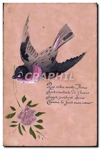 Cartes postales Fantaisie Fleur Oiseaue