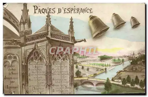 Cartes postales Fantaisie Paques Cloches