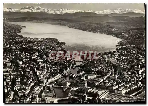 Cartes postales moderne Zurich Die innere Stadt von Flugzeug aus