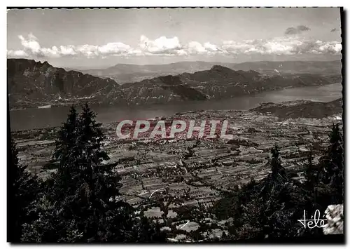 Cartes postales moderne Aix Les Bains Vue Panoramique Le Lac et la Dent du chat vus du Mont Revard