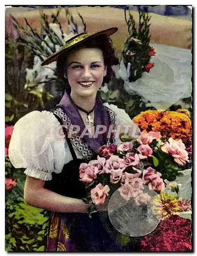 Cartes postales moderne Nicoise vendant des fleurs Folklore