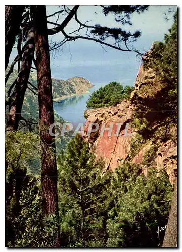 Cartes postales moderne Les Calanche Ravin encadre de magnifiques roches rouges