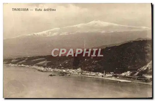 Ansichtskarte AK Taormina Vista dell Etna Volcan