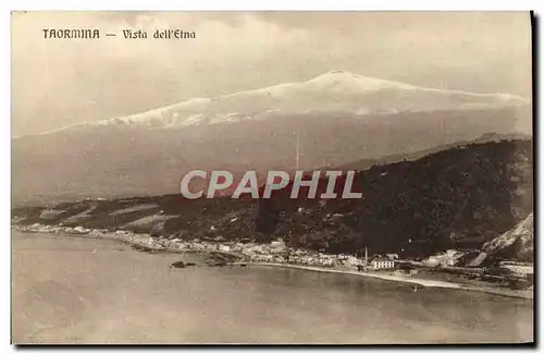 Cartes postales Taormina Vista dell Etna Volcan