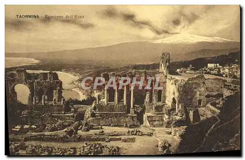 Cartes postales Taormina Eruzione dell Etna Volcan