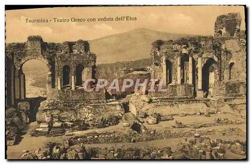Cartes postales Taormina Teatro Greco Con Veduta dell Etna