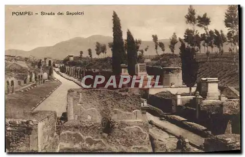 Ansichtskarte AK Pompei Strada Dei Sepolcri