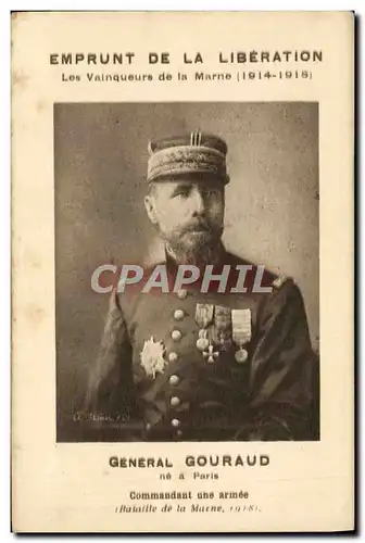 Cartes postales Emprunt de la Nation Les vainqueurs de la Marne General Gouraud Militaria