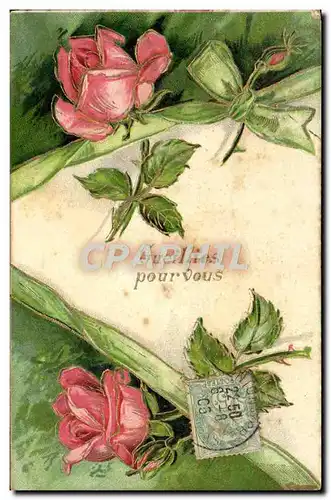 Cartes postales Fantaisie Fleurs