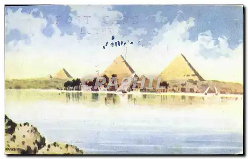 Cartes postales The Giza Pyramids At Nileflood Pyramides