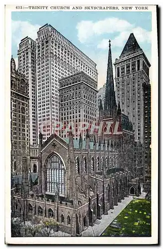 Ansichtskarte AK Trinity Church And Skyscrapers New York