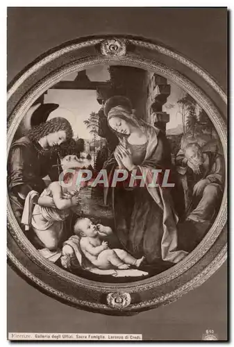 Cartes postales Firenze Galleria Degli Uffizi Sacra Famiglia Lorenzo di Credi